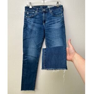 AG women’s The Stilt cigarette leg jeans medium wash US 29 raw hem